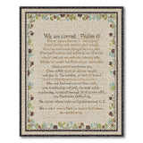ODIKA Washable Vintage Psalm Script Floral Area Rug, Non-Slip Low Pile