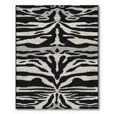 Abstract Area Bold Black White Zebra Stripe Area Rug