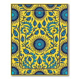 Vibrant Blue Sunflower on Yellow Floral Area Rug