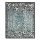 Elegant Teal Grey Persian Area Rug