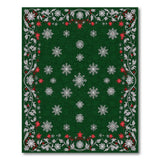 Green Snowflake Floral Vine Area Rug