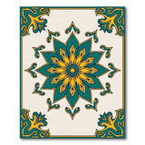 Multi-color and Patterns Teal Gold Persian Medallion Area Rug