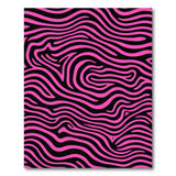 Bold Pink & Black Abstract Wavy Washable Area Rug - Low Pile, Non-Slip
