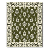 Ornate Green Paisley Persian Area Rug