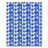 Blue Teapot Silhouette Geometric Area Rug