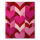 Vibrant Pink Hearts Chevron Area Rug
