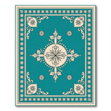 Ornate Teal Persian Floral Medallion Area Rug