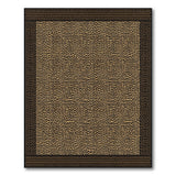 Leopard Print Tan Area Rug with Black Border