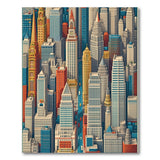Vibrant Multi-Color NYC Skyline Area Rug