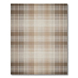 Brown Tan Plaid Check Rustic Farmhouse Rug