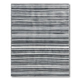Bold Black White Striped Woven Rug