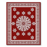 Red Red Snowflake Mandala Persian Rug