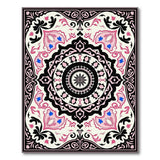 Pink Traditional Persian Pink Mandala Persian Area Rug