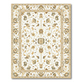 Ornate Ivory Gold Floral Persian Rug