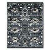 Tribal Eye Geometric Black White Area Rug