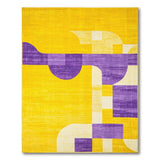Vibrant Yellow Purple Geometric Area Rug