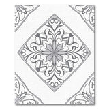 Grey Floral Diamond Motif Area Rug