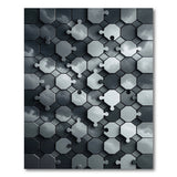 3D Geometric Puzzle Hexagon Area Rug - Black White