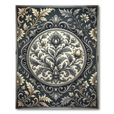 Ornate Gold and Silver Ornate Gold Floral Medallion Area Rug