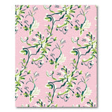 Pink Green Abstract Floral Vine Area Rug