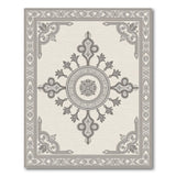 Ornate Grey Persian Medallion Area Rug