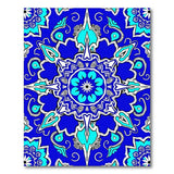 Intricate Blue Teal Persian Mandala Area Rug