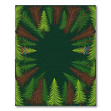 Green Pine Forest Grove Area Rug