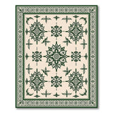Traditional Persian Beige and Neutral Ornate Green Floral Persian Area Rug
