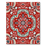 Red Traditional Persian Vibrant Red Persian Medallion Area Rug