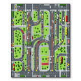 Vibrant Cartoon City Street Play Rug