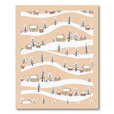 Snowy Village Hills with Pines Area Rug