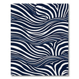 Deep Blue Zebra Stripe Waves Rug