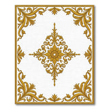 Opulent Gold Baroque Floral Medallion Rug