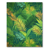 ODIKA Tropical Green Palm Leaf Washable Area Rug - Low Pile Non-Slip Botanical Jungle Rug for Living Room & Bedroom