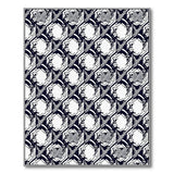 Interlocking Geometric Black White Area Rug