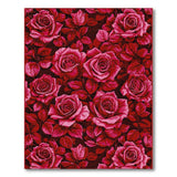 Vibrant Red Roses Floral Vintage Rug