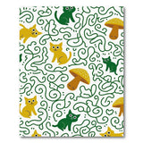 Cartoon Cats and Mushrooms Area Rug
