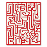 Bold Red Maze Labyrinth Area Rug
