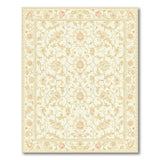 Beige and Neutral Ivory Gold Floral Persian Area Rug