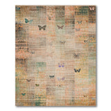 Distressed Vintage Butterfly Patchwork Area Rug