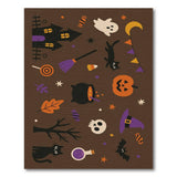 Halloween Icons Brown Kids Cartoon Rug