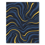 Abstract Area Navy Blue Abstract Wave Area Rug