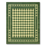 Green Gingham Checkered Area Rug