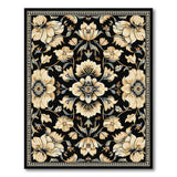 Black Ivory Floral Persian Area Rug