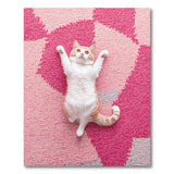 Pink Vibrant Pink Geometric Shag Area Rug