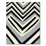 Modern Zigzag Black White Geometric Area Rug
