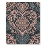 Pink Mandala Heart Lace Boho Area Rug