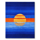 Gradient Blue Sunset Striped Area Rug