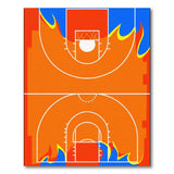 Fiery Basketball Court Area Rug