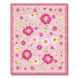Charming Pink Floral Garden Area Rug